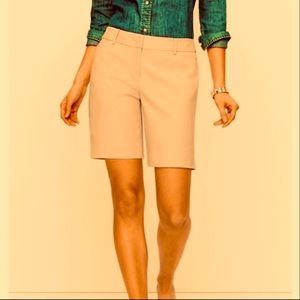 NWT Talbots Perfect Length 6” Inseam Mid-Length Mid-Rise Midi Shorts Khaki Sz 4P